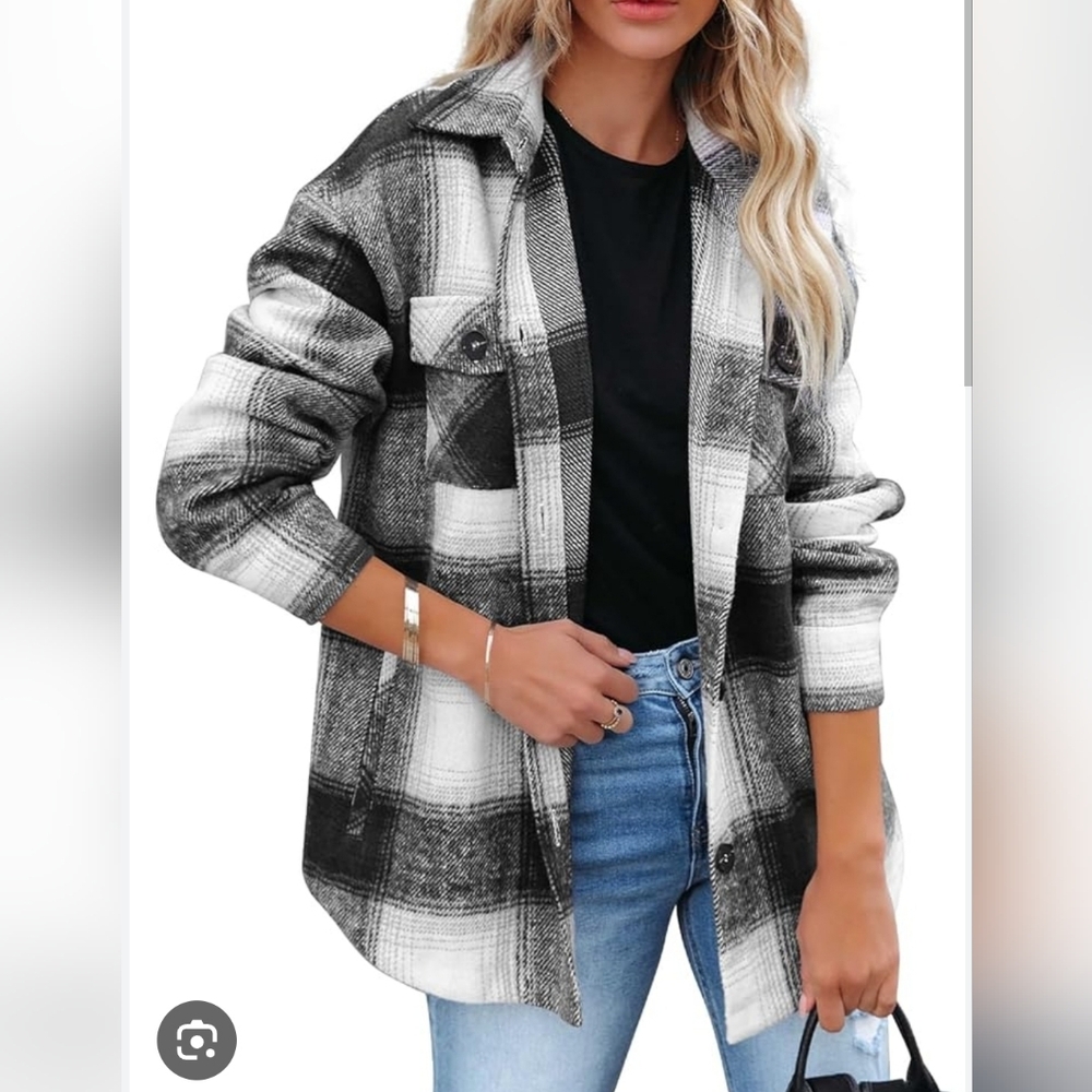 Black and White Plaid Shacket